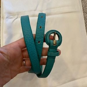 Teal J crew leather belt
